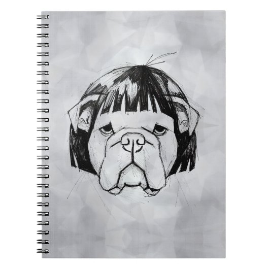 Carnet Bouledogue avec Perruque (Style 8) Beaux-Arts (Devant)