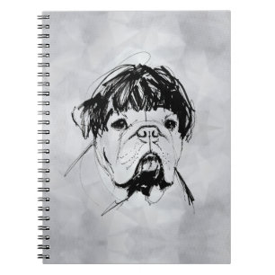 Carnet Bouledogue avec une perruque (style 2) Beaux-arts