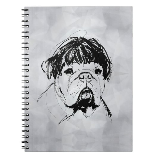 Carnet Bouledogue avec une perruque (style 2) Beaux-arts (Devant)