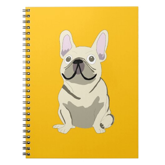 Carnet Bouledogue Français crème, (Devant)