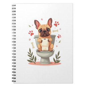 Carnet Bouledogue français en colère vintage tenant du pa