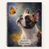 Carnet Bouledogue français et papillon orange (Devant)