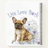 Carnet Bouledogue français floral (Dos)