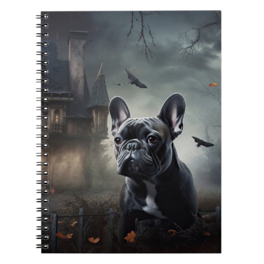 Carnet Bouledogue français Halloween Épouvantable (Devant)