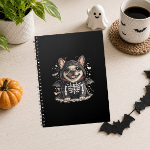 Carnet Bouledogue français Halloween Squelette mignon