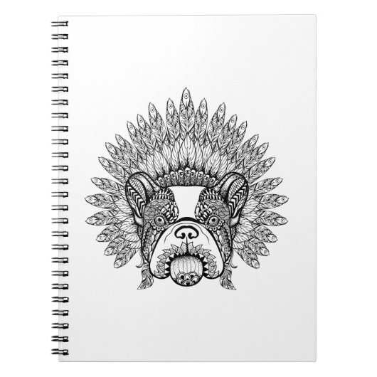 Carnet Bouledogue français inspiré dans le capot de (Devant)