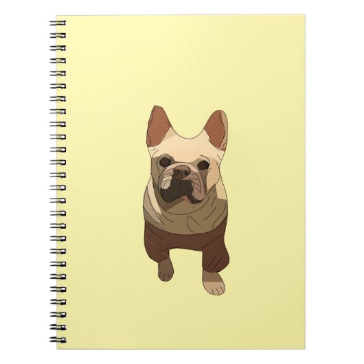 Carnet Bouledogue Français, Lavande Violet (Devant)