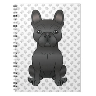 Carnet Bouledogue Français Noir / Dessin Animé de Frenchi