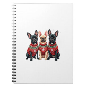 Carnet Bouledogues français de Noël Chien Frenchie de Noë