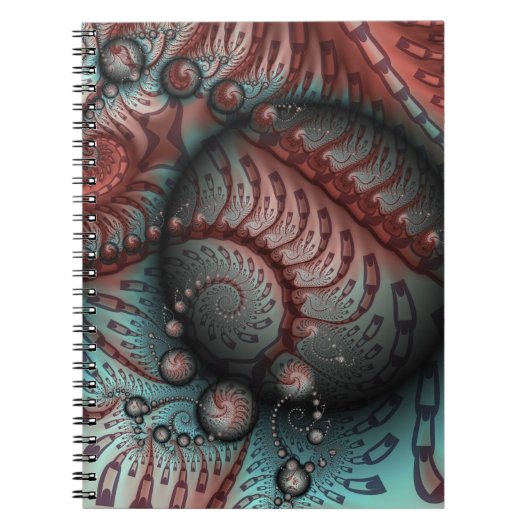 Carnet Boules d'art Abstrait Fractal Imaginaire Bleu Brow (Devant)