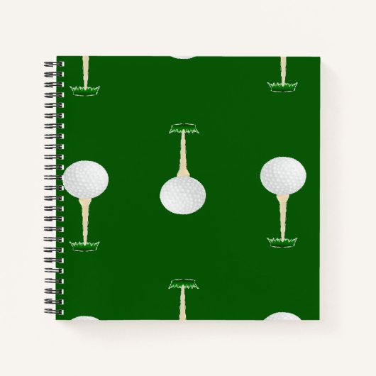 Carnet Boules de golf motif sur vert (Devant)