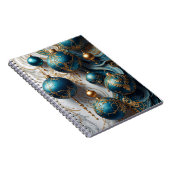 Carnet Boules de Noël bleu or, magie festive (Côté Droit)