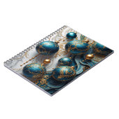 Carnet Boules de Noël bleu or, magie festive (Côté gauche)