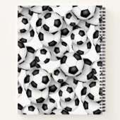 Carnet boules de soccer garçons motifs filles monogramme  (Dos)