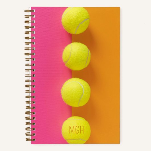 Carnet Boules de tennis Monogramme personnalisées (Recto)