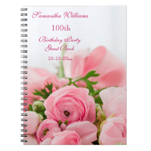Carnet Bouquet anniversaire de roses roses de 100th