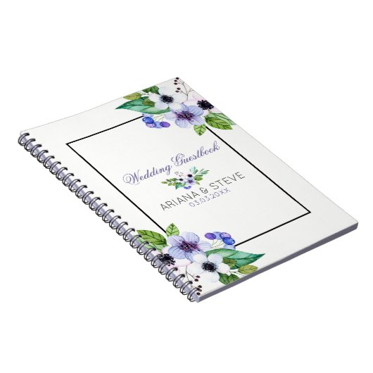 Carnet Bouquet blanc et violet (Côté Droit)
