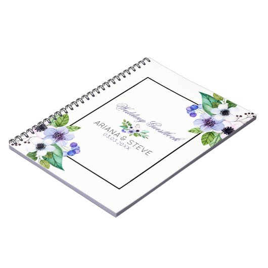 Carnet Bouquet blanc et violet (Côté gauche)