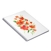 Carnet Bouquet d'aquarelle de fleurs de pavot (Côté Droit)