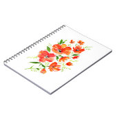 Carnet Bouquet d'aquarelle de fleurs de pavot (Côté gauche)