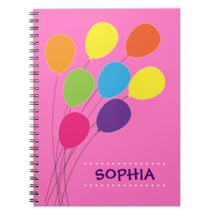 Carnet Bouquet de Ballons Colorés Personnalisé pour Fille