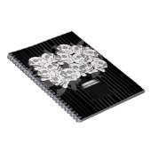 Carnet Bouquet de crâne Rose Black & White Gothique Party (Côté Droit)
