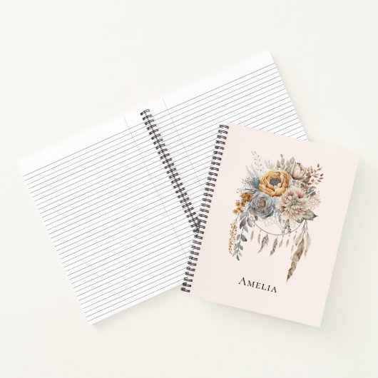 Carnet Bouquet de fleurs Boho et Dreamcatcher (Intérieur)