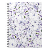 Carnet Bouquet de fleurs d'aquarelle d'hydrangées. (Devant)