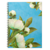 Carnet Bouquet de fleurs de pivoines blanches chic (Devant)