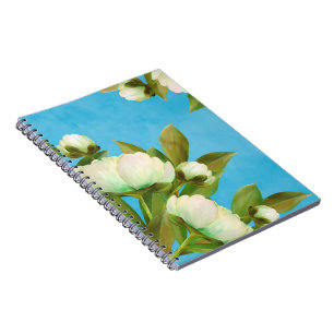 Carnet Bouquet de fleurs de pivoines blanches élégantes