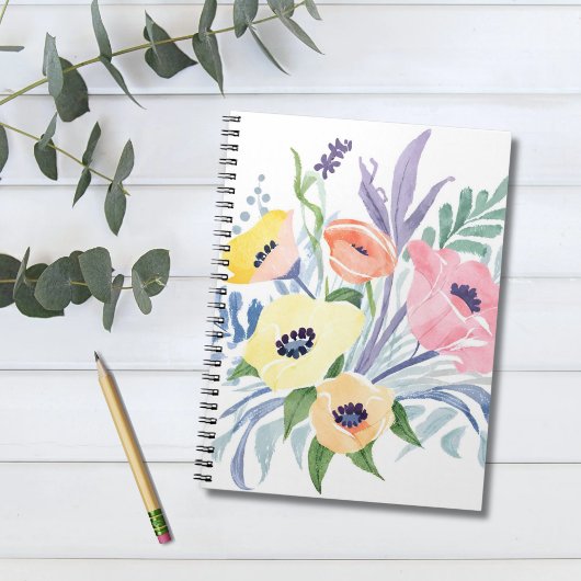 Carnet Bouquet de fleurs de printemps | Jolie aquarelle f