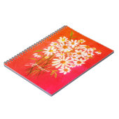 Carnet Bouquet de Fleurs marguerites Aquarelle Rouge (Côté gauche)