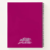 Carnet Bouquet de fleurs rose et vert Pastel sur Magenta  (Dos)