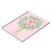 Carnet Bouquet de fleurs roses (Côté gauche)