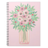 Carnet Bouquet de fleurs roses (Devant)