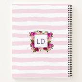 Carnet Bouquet de fleurs roses et coquelicots sur bandes  (Dos)