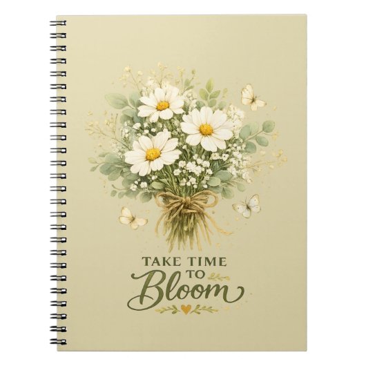 Carnet Bouquet de fleurs sauvages blanches (Devant)