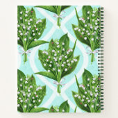 Carnet Bouquet de lis de la vallée fleurs sur le bleu (Dos)