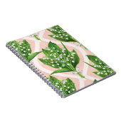 Carnet Bouquet de lys de la vallée fleurs sur rose (Côté Droit)