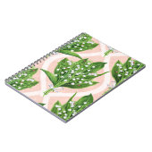 Carnet Bouquet de lys de la vallée fleurs sur rose (Côté gauche)