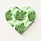 Carnet Bouquet de lys de la vallée fleurs sur vert (Dos)