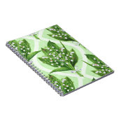 Carnet Bouquet de lys de la vallée fleurs sur vert (Côté Droit)