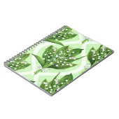 Carnet Bouquet de lys de la vallée fleurs sur vert (Côté gauche)