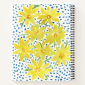 Carnet Bouquet de marguerite jaune avec points bleus (Dos)