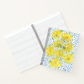 Carnet Bouquet de marguerite jaune avec points bleus (Intérieur)