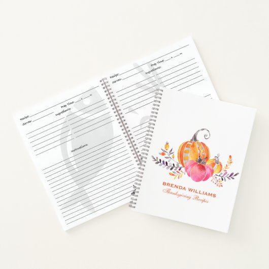 Carnet Bouquet de pompage mignon et de feuillage d'automn (Intérieur)