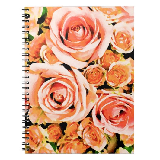 Carnet Bouquet de rose rose poire (Devant)
