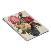 Carnet Bouquet de roses à fleurs de style victorien rose (Côté Droit)