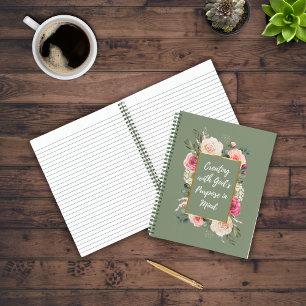 Carnet Bouquet de roses à l'aquarelle avec citation divin