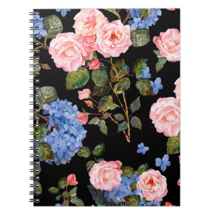 Carnet Bouquet de roses roses victoriennes.